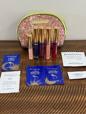 SeneGence Red Glitter & Cherry Confident LipSense ShadowSense Bundle + Bag